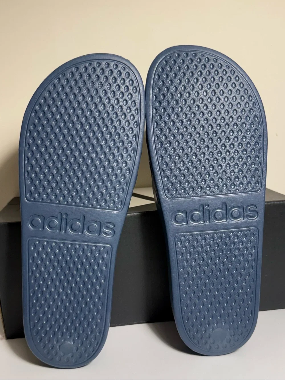 Adidas Adilette Aqua Slide Sandals in Navy Blue - Picture 5 of 6